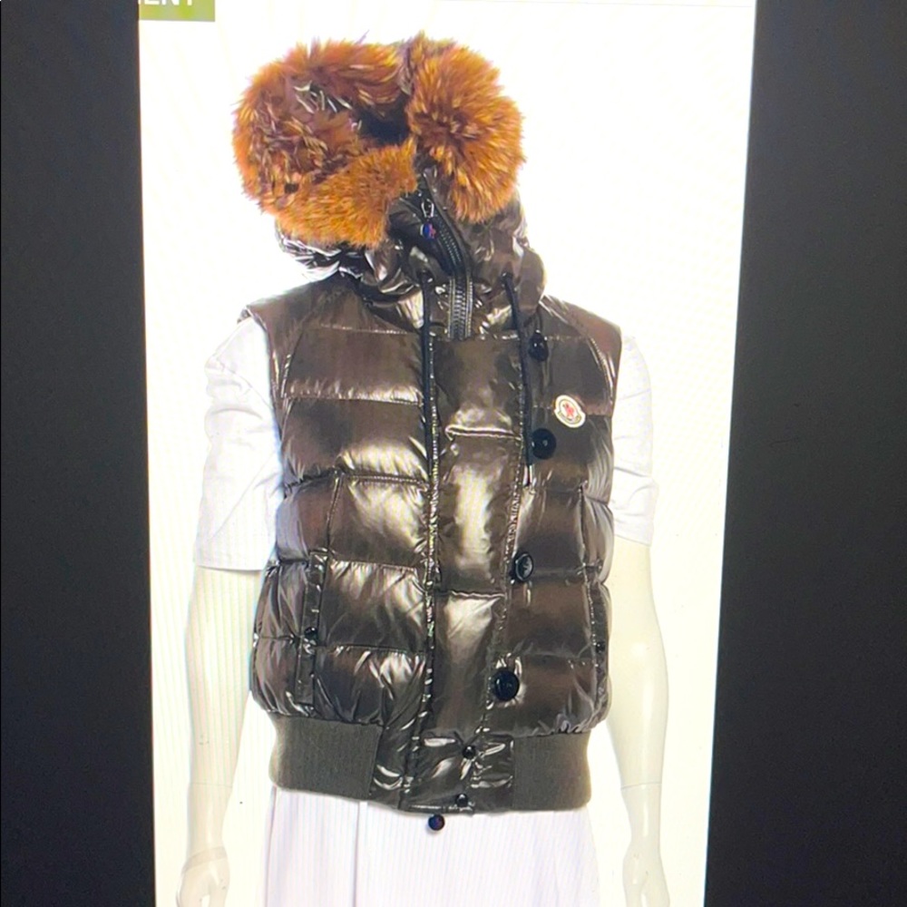 Moncler Tan Fur Trimmed Vest